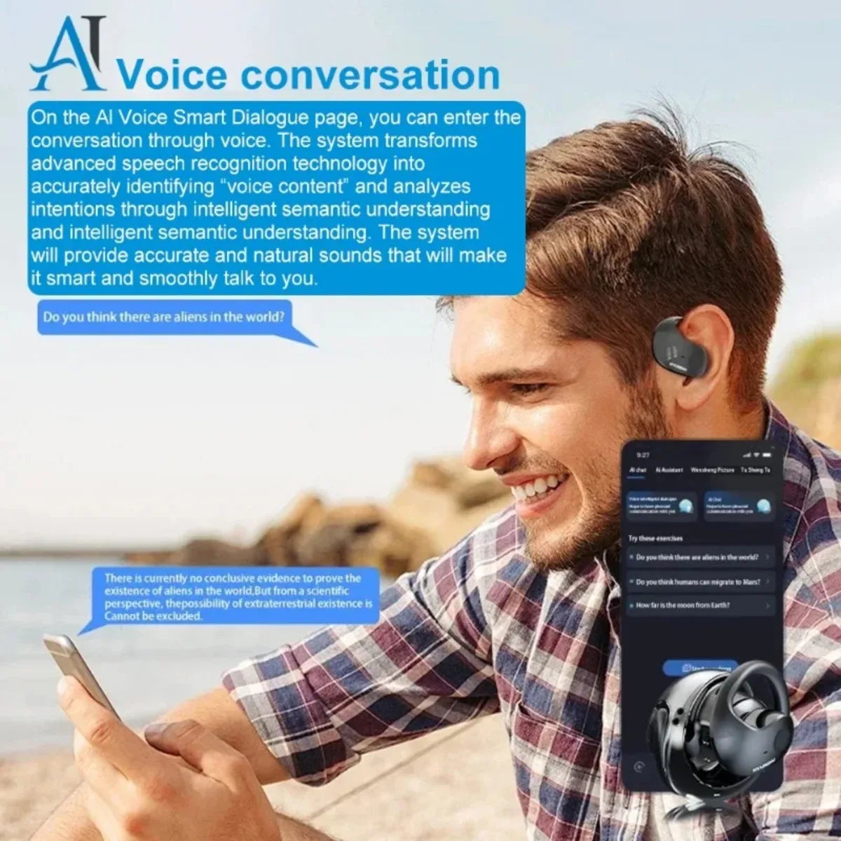 144 Language Translation Wireless Headphones Smart Waterproof Ai Real-time Translator Bluetooth 5.4 Earbuds Business Earphone