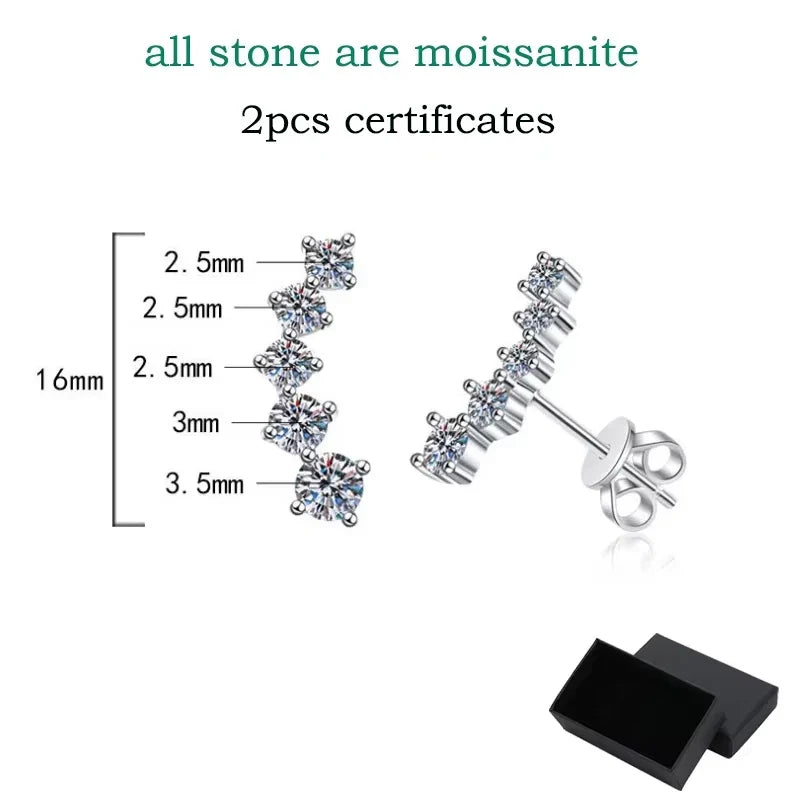 Smyoue 1.16cttw Gradient Gem Full Moissanite Stud Earrings for Women Sparkling Party Jewelry Earrings 925 Sterling Silver 100%