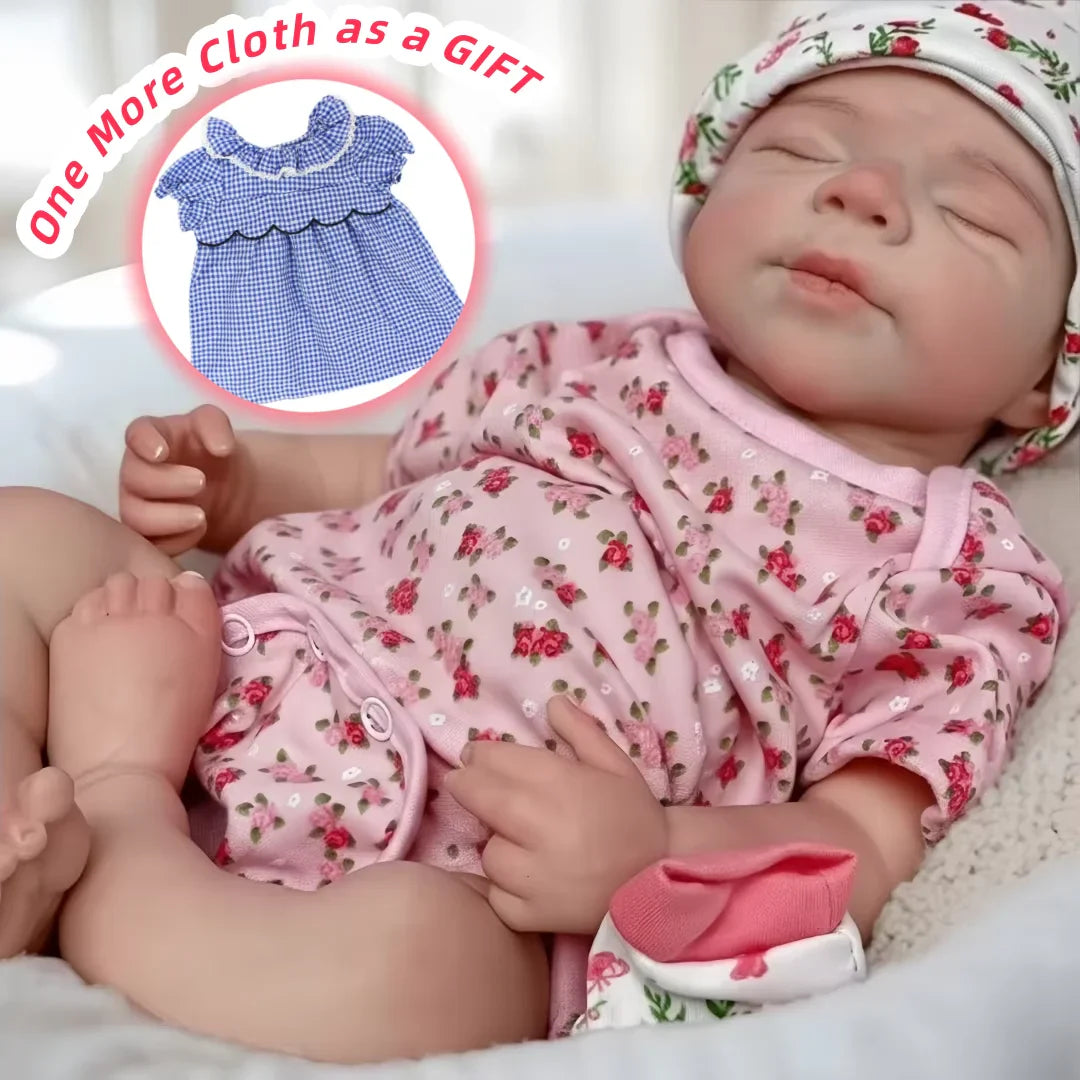 Open Mouth & Washable18Inch Pascale Whole Body Solid Silicone Bebe Reborn Girl Doll 3D Paint & Unpaint Skin Lifelike Newborn Dol
