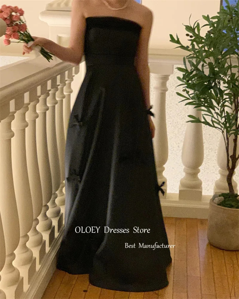 Formal attire Dresses: Simple Black A Line Korea Wedding Photoshoot Dresses