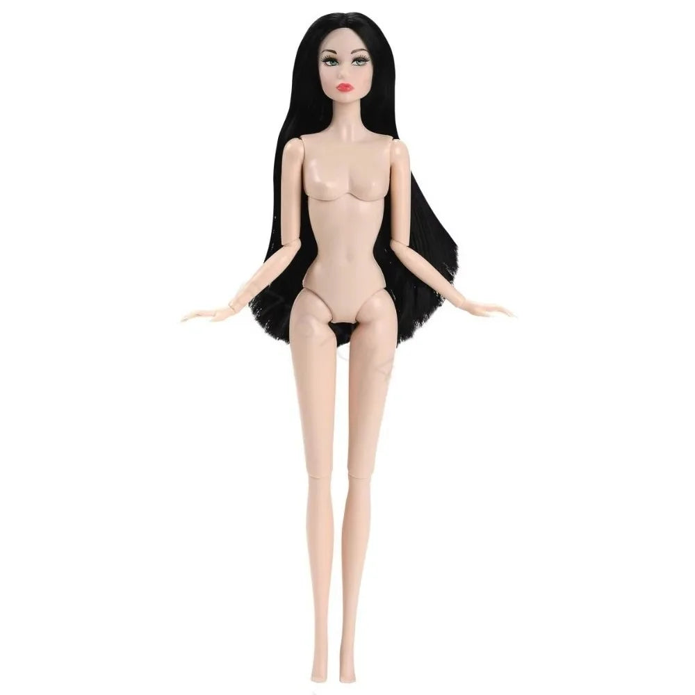 32cm Supermodel Nude Doll 1/6 BJD European Fashion Doll Joints Movable Long Hair White Skin Children Dress Up Play House Toys