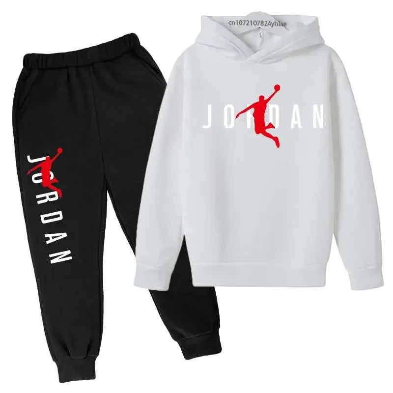 Autumn Hoodie Pants Two Piece Suit Children Spring   Boys And Girls Outdoor Sports Set Kid Casual Pullover basketball Coat