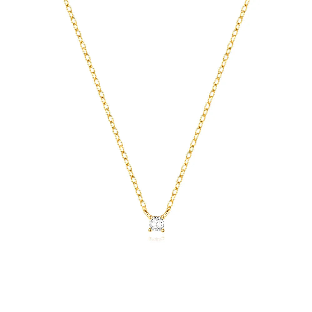 Aide 925 Sterling Silver Necklaces Charms for Women Crystal Cross Clavicle Collar Chain Simple Choker Necklace Accessories Gift