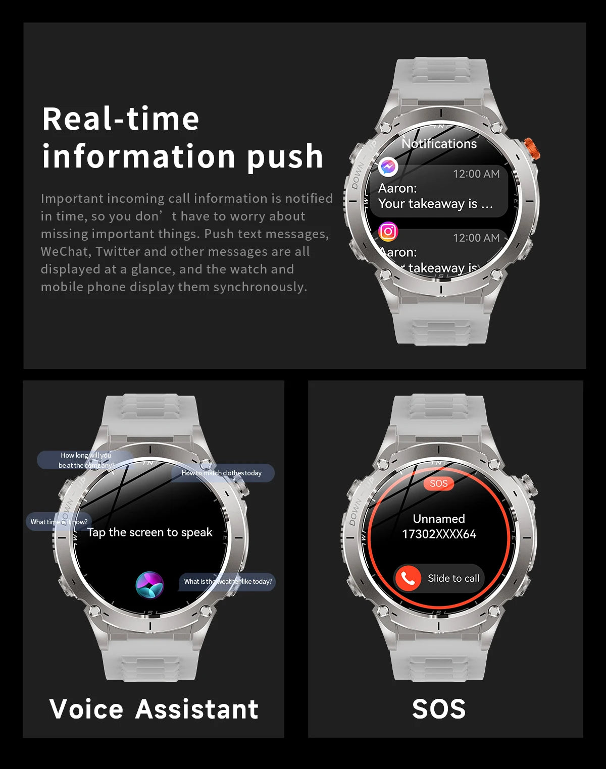 2025 Upgraded New Outdoors Sports Military GPS Smart Watch 10ATM Waterproof 730mAh High Battery Compass NFC HD BT Call Men Watch