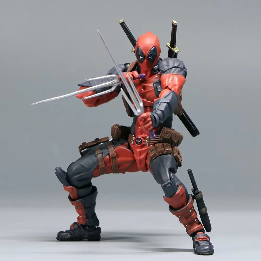 AMAZING YAMAGUCHI Deadpool & Wolverine 2.0 Grey Action Figure Mutants Joint Movable KAIYODO Wade Model Movie Toys for Kids Gift