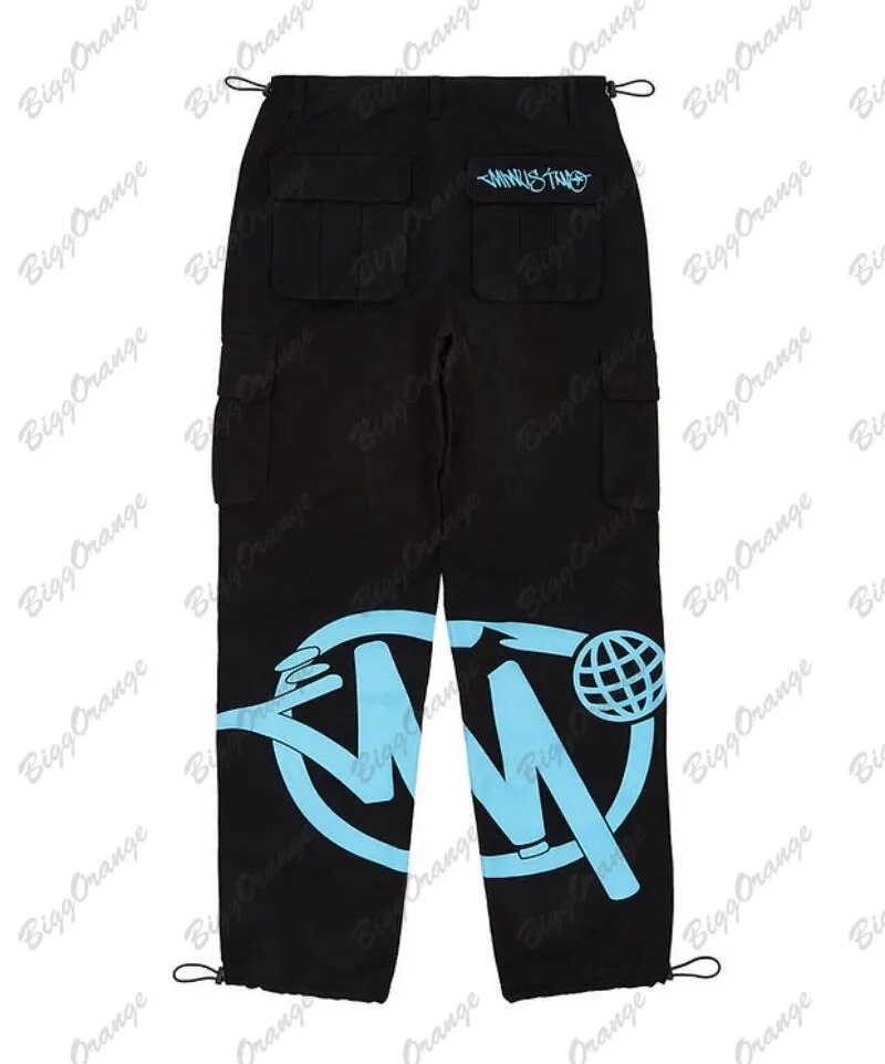 Street Trend Cargo Pant Men Y2k Fashion Minus Two Black Pants