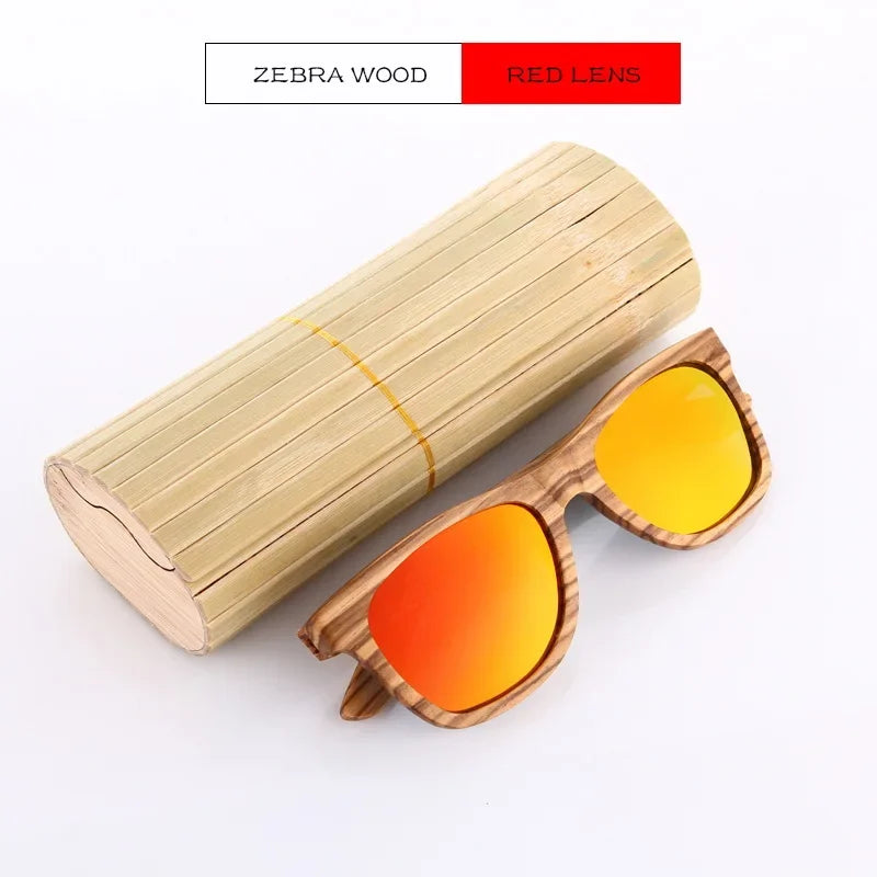 GM Men bamboo Wood Sunglasses Women Retro Vintage Polarized zebra Wooden Glasses Oculos De Sol Square Summer Goggle paper box
