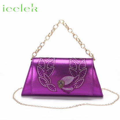 New Arrival Purple Color Women Peep Toe Sandals Shoes Matching bag Set For Mature Offices Ladies in Dress