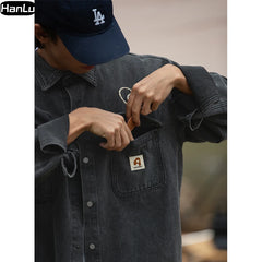 Men's Autumn/Winter Denim Jacket Gothic Streetwear Coat American Hip Hop Coat