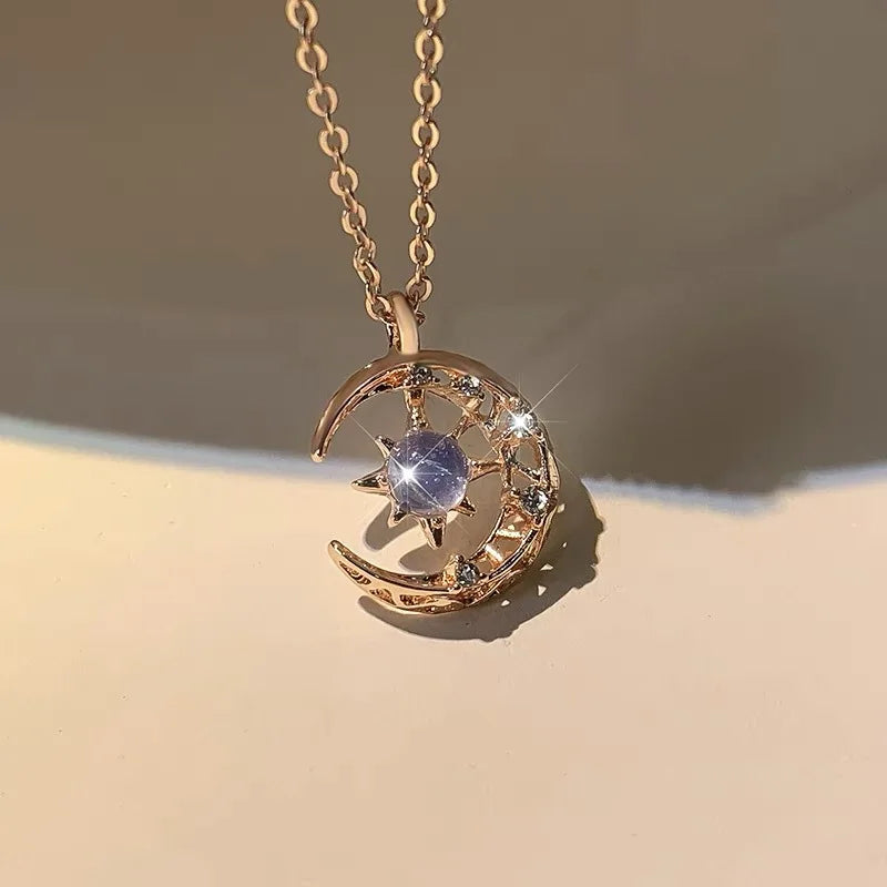 Star Moon Pendant Necklaces for Women Simple Clavicle Chain Fashion Jewelry