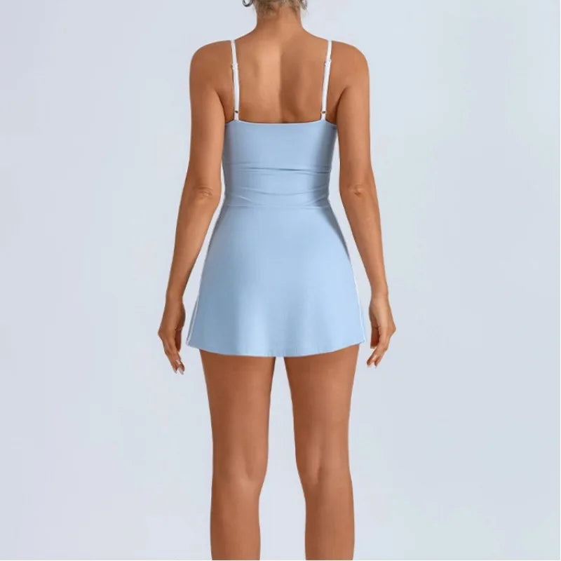 Golf Tennis Dress with Pad Sports Set Yoga for Women Workout Pickleball Clothing Badminton Skorts Activewear