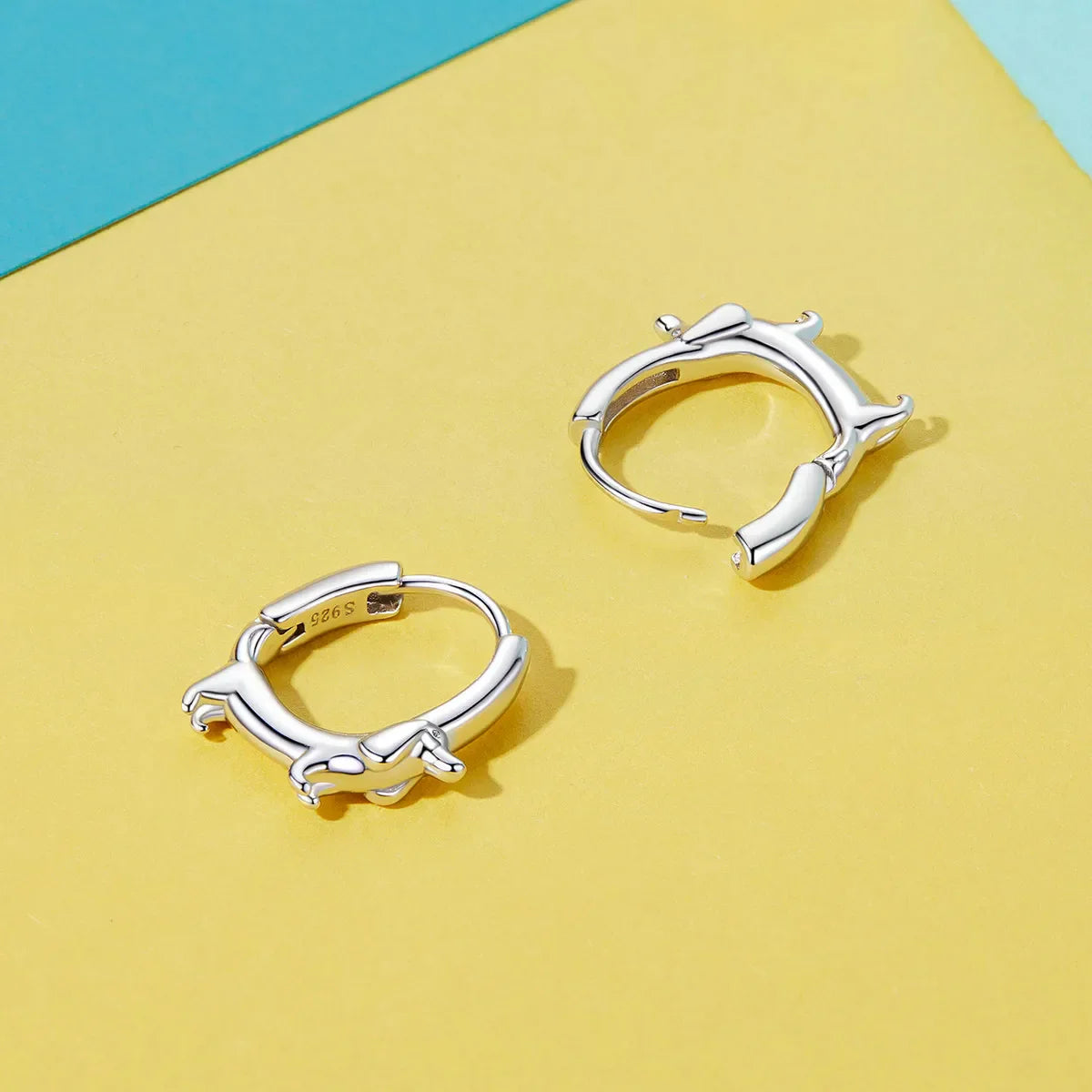 WOSTU Snake Dog Cat Ear Buckles Women 925 Sterling Silver Dachshund Hoop Earrings Girl Party Birthday Gift Minimalism Jewelry