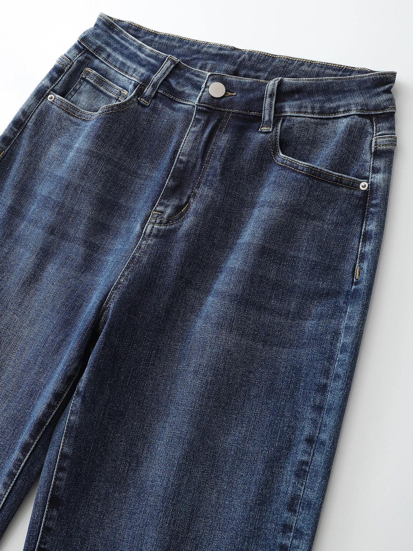 Plus Size Wide Leg Women Jeans Stretchy Full Length Ladies Women Jeans