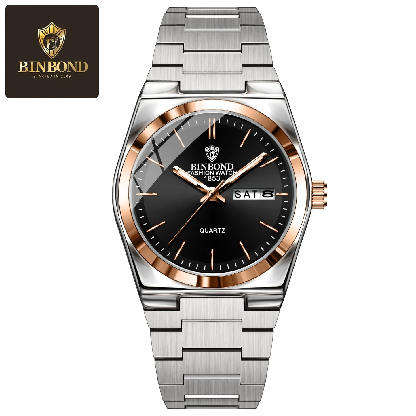 BINBOND 103 Business Women's Quartz Watch Waterproof Double Calendar Night Light Non Mechanical Ultra Thin Women's Quartz Watch