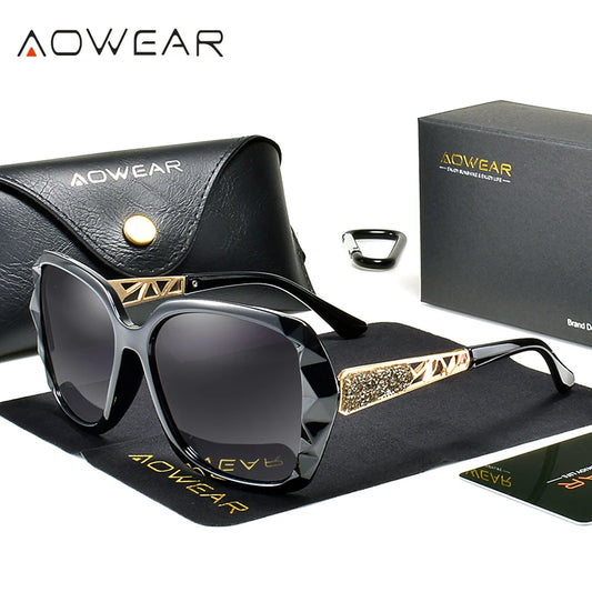 Sunglasses Women Polarized Square Gradient Sunglasses for Ladies Clear