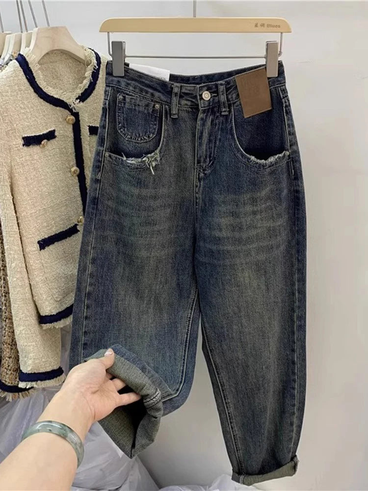 Y2k Jeans Plus Size Vintage Harlan Jeans High Waist Stretch Loose Pants