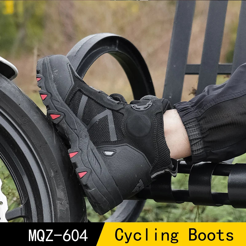 Motorcycle Summer Riding Boots for Men, Breathable Motorcycle Shoes for Men, Commuting and Casual Riding Shoes for Women, Anti-f