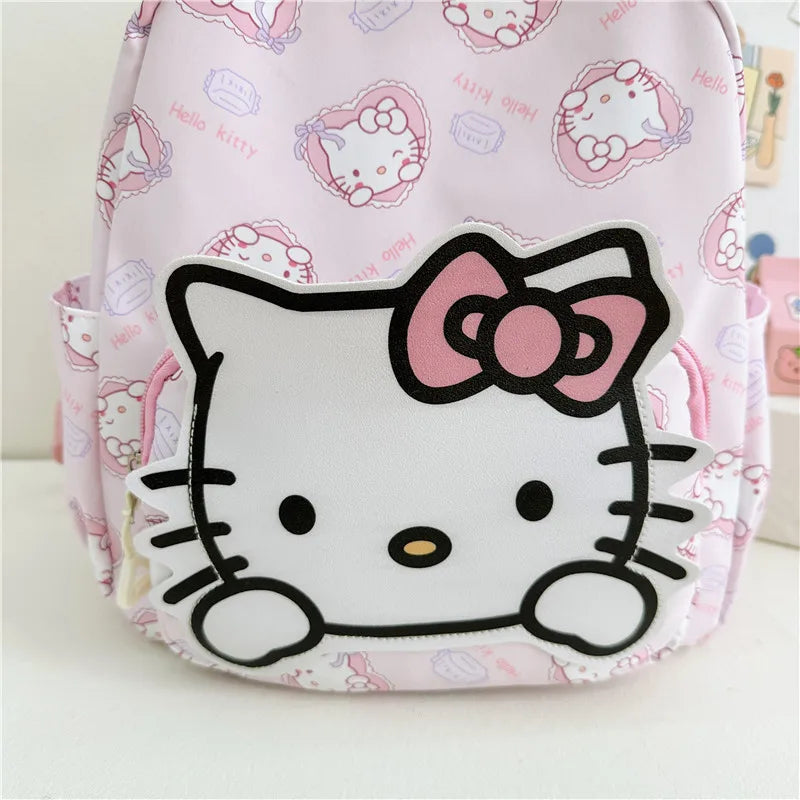 Anime Cartoon Kuromi Melody Cinnamoroll Backpack Boys Girls Cartoon Hello Kitty Kawaii Canvas Fashion Children's Schoolbag