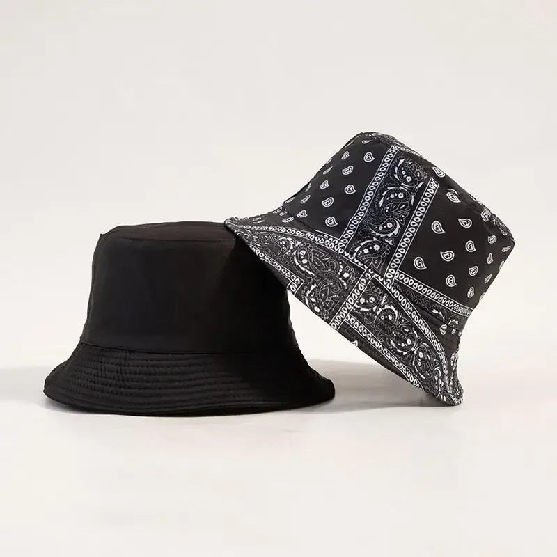 New Street Graffiti  Men's Bucket Hat Double-Sided Hip Hop   Outdoor Women Caps Beach Sun Protect Fishing Unisex Bonnet