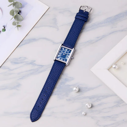 OGEDA Waterproof Couple Watches Casual Fashion Quartz Stainless Steel Leather Strap Square Dial Men's And Women's Lover Watch