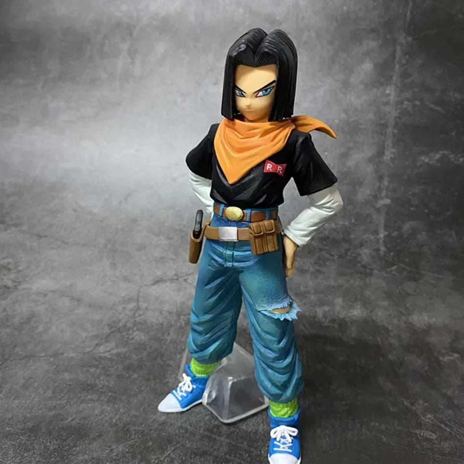 27CM Anime Dragon Ball Z Android 17 18 Figure Android 18 PVC Action Figures Collection Model Toys for Children Christmas Gifts