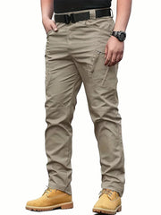 Men's multifunctional pocket tactical pants, wear-resistant Cargo Pants, water repellent, suitable for hiking and outdoor work