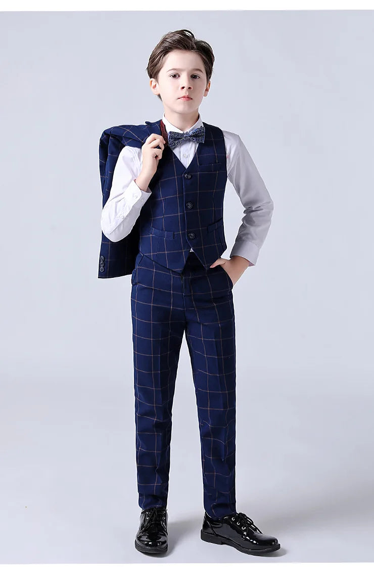 Children Boys Wedding Suit Spring Autumn 1-14 Years Teenager Kids Suits Outfits Set Formal Elegant Suits For Children