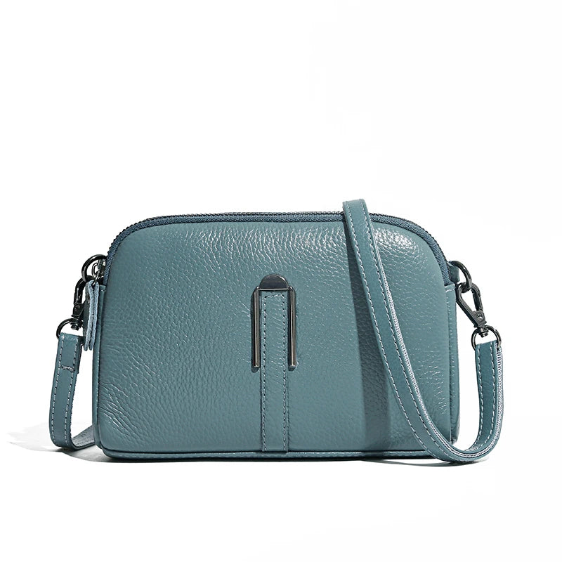 Genuine Leather Bag Women's Crossbody Bag for Woman Female Solid