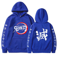 Demon Slayer Hoodies Men Fashion Letter Graphic Printed Sweatshirts Women