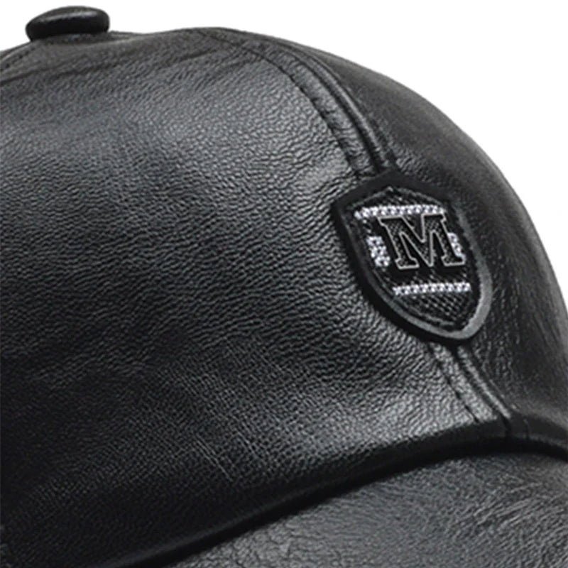 Fashion Men Baseball Cap Autumn Winter warm leather Cap Hip Hop Snapback Hat Outdoor Sports Casual Caps Dad Hats Adjustable