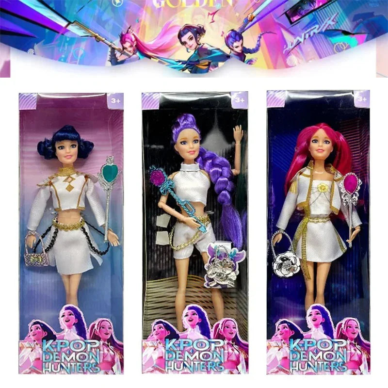 2025 Kpop Demon Hunters Live-Action Figure Toy Set with Theme Song Colorful Lights Action Figures for Fans And