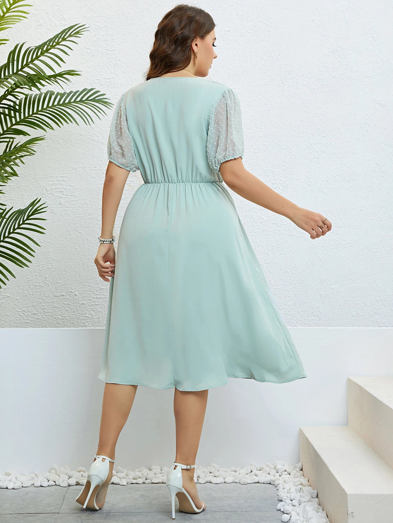 Plus Size Women Clothing Solid Casual Maxi Dresses for Women 2024 Summer Sexy Short Sleeve Loose Dress Beach Large Size Dress