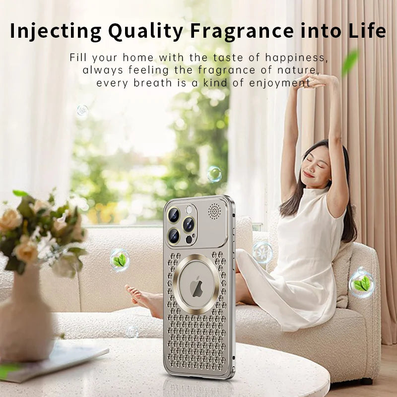 Metal Heat Dissipation Phone Case For iPhone 13 12 14 15 16 Pro Max Plus Magnetic Aluminum Cover Magsafe For IPHON 16 17 ProMax