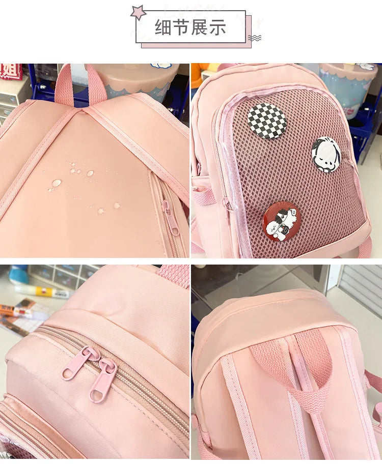Y2K Cute Mini Backpack Women Kawaii Ita Bag Sweet Girl Transparent Rucksack DIY Personality Display Knapsack Lolita Shoulder Bag