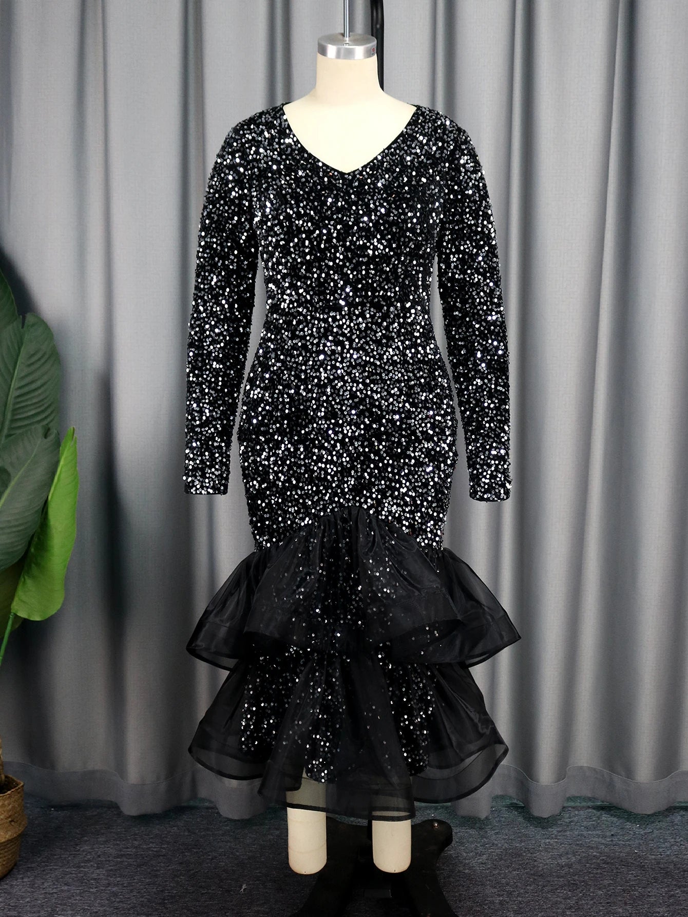 Homecoming Dresses: Formal Dresses for Women Long Sleeve Glitter Velvet