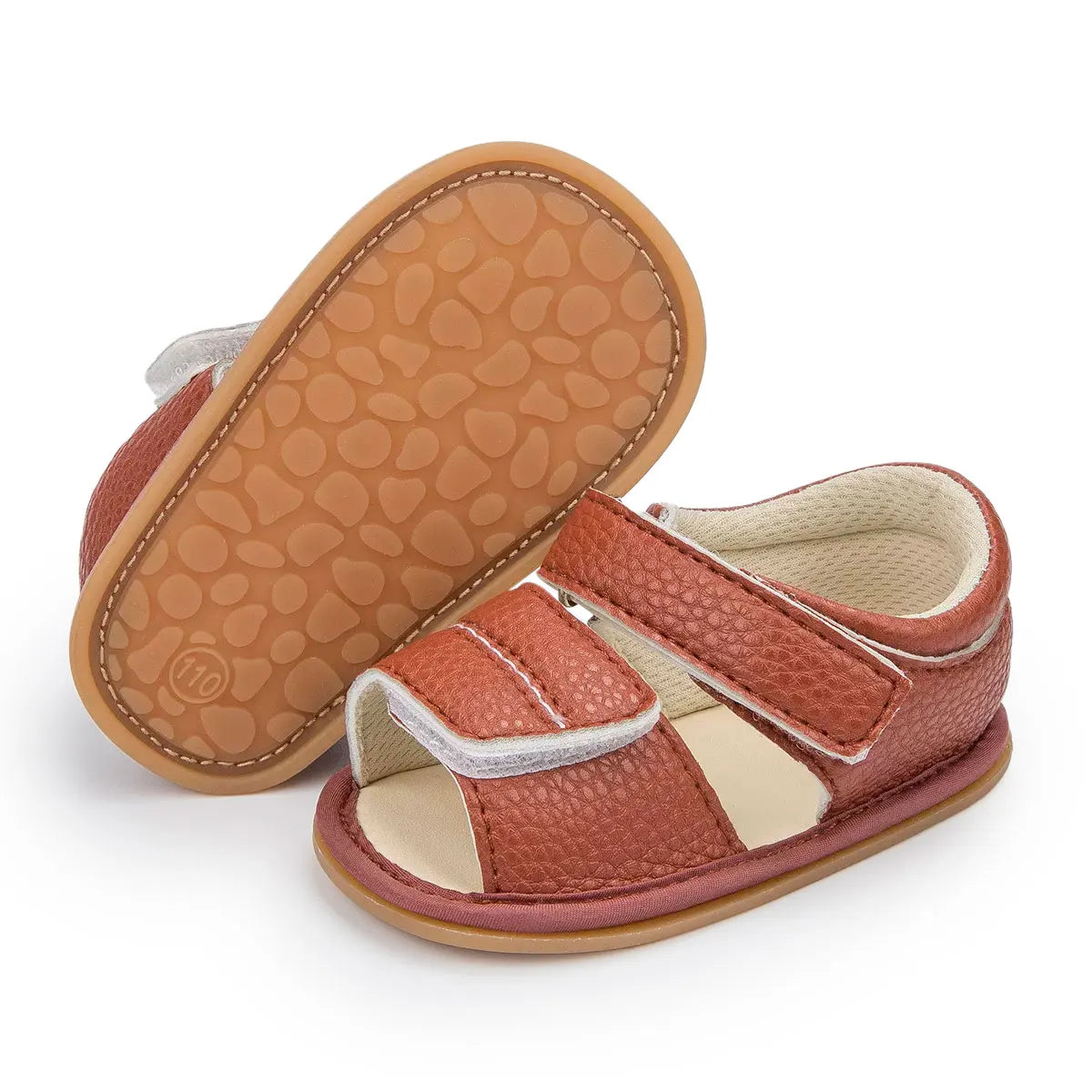 KIDSUN Outdoor Summer Flat Sandals Baby Boy Girl Shoes Rubber Non-slip Sole First Walkers Infant Crib Shoes 0-18M