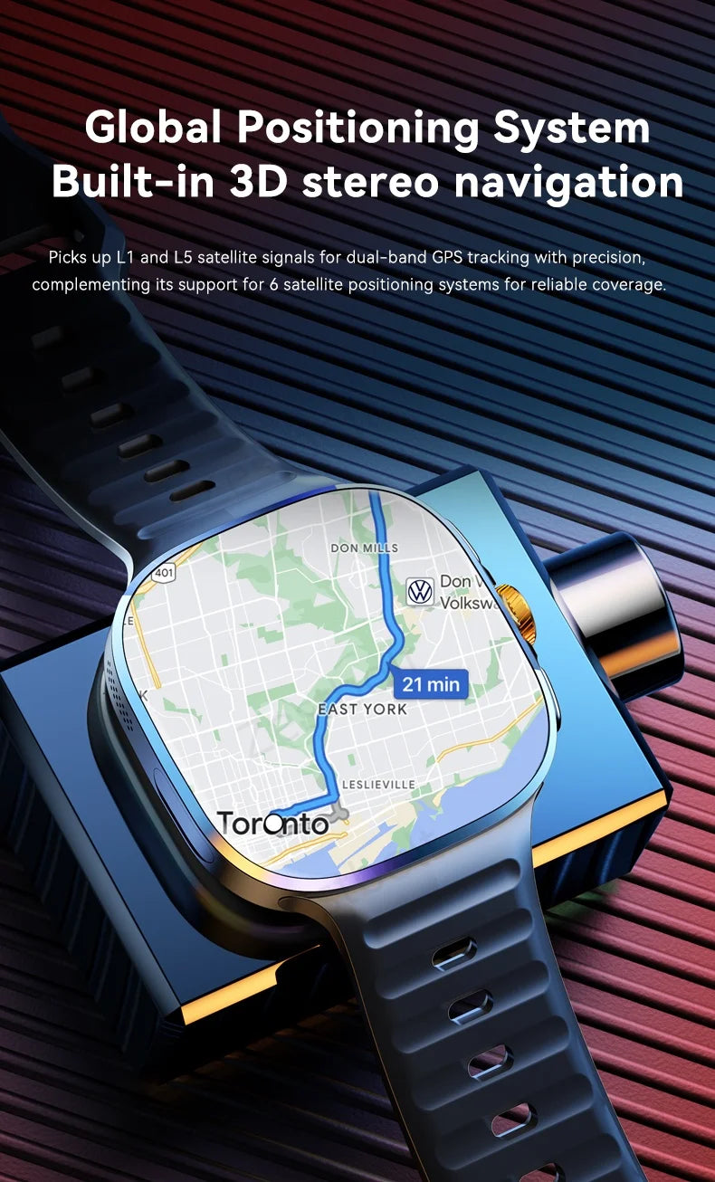 M99 Smartwatch 2.4inch Larger Amoled Screen 12 Panel Menu Smart Watch With 190° Rotating Camera 2100Mah Battery Android 10.0 OS