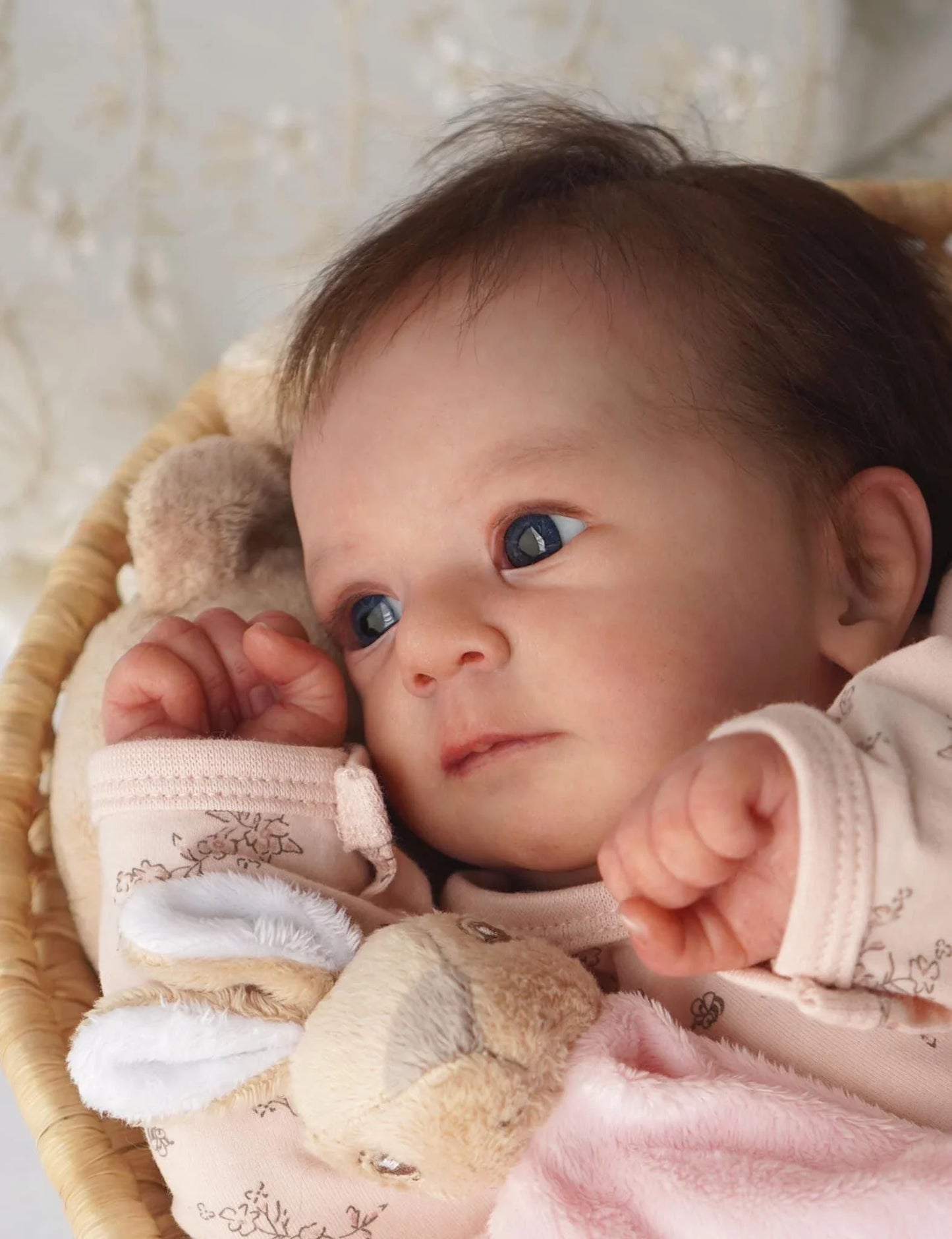 NPK 49CM Hand-Painted Reborn Baby Doll Newborn Felicia Realistic 3D Skin Tone High-Quality Genesis Painting Collectible Doll