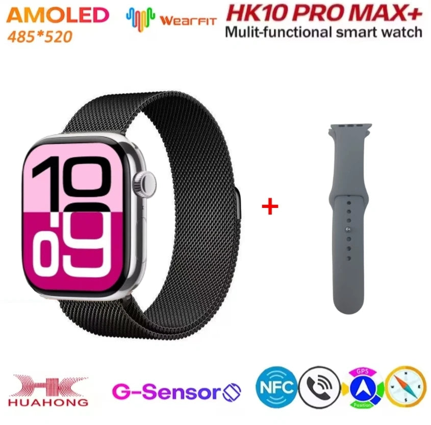 HK10 Pro Max  AMOLED Smart Watch Men WiFi Bluetooth Call ChatGPT Compass G-Sensor Photo Album Sport Smartwatch for Android IOS
