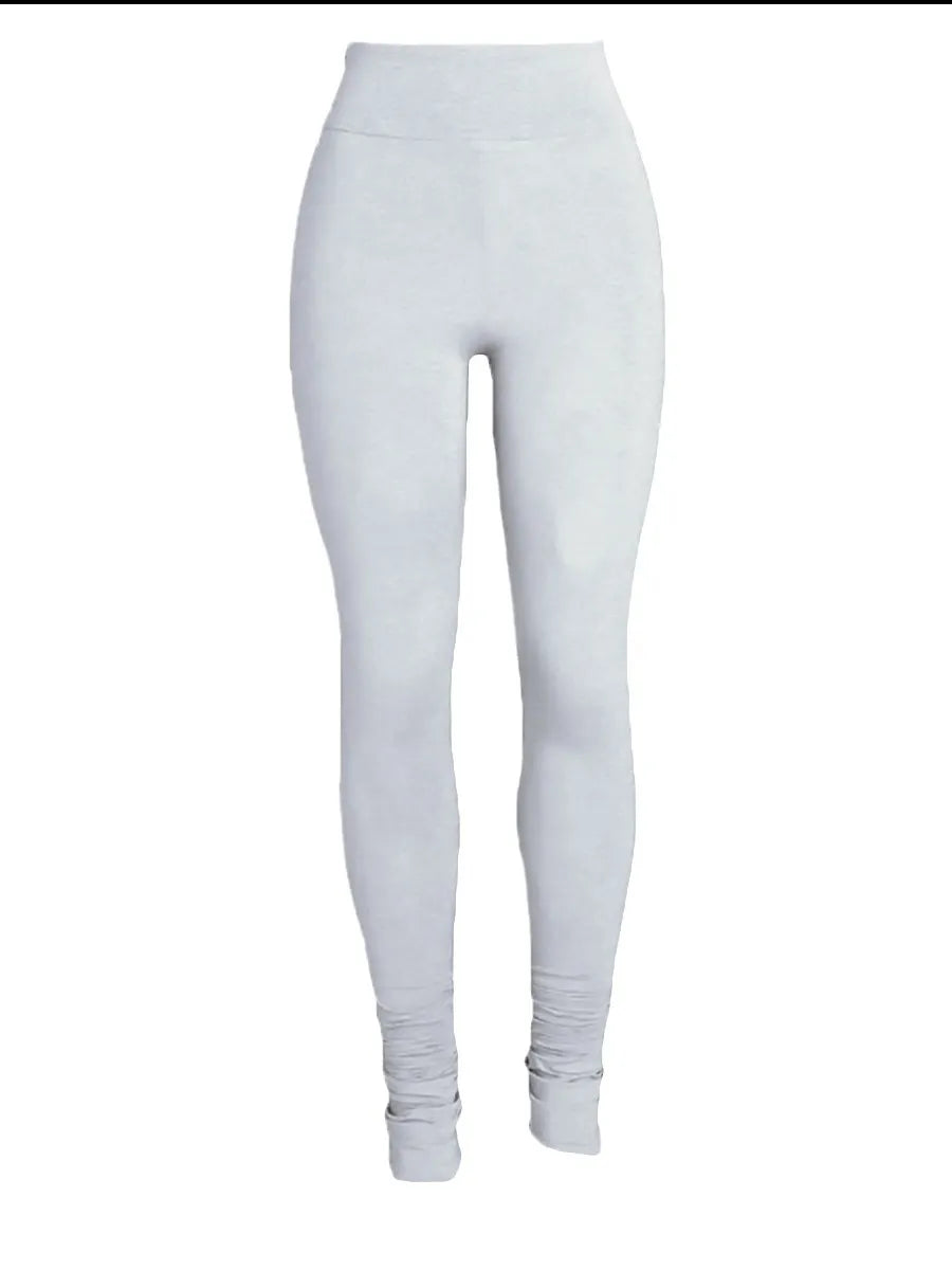 Casual High-waisted Pants Y2K Pants Streetwear Women Legging Ruched Stacked
