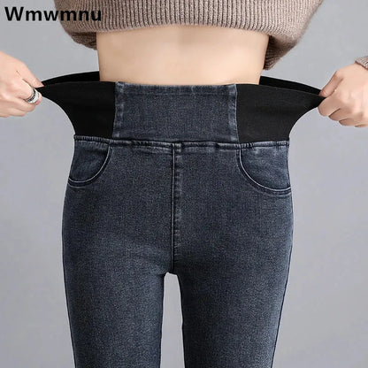 Jeans Oversize 26-38 Slim Denim Pants Women's High Waist Skinny Jean Vintage Wash Pencil Stretch Vaqueros Leggings Pantalones