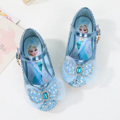 Shiny Frozen Princess Elsa Shoes for Girls High Heels Shoe Kids Baby Shoes