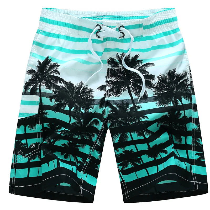 Summer Men's Beach Shorts Printing Casual Loose Hawaii Quick Dry Board Shorts Bermuda Surf Board Shorts Mens Short Pants