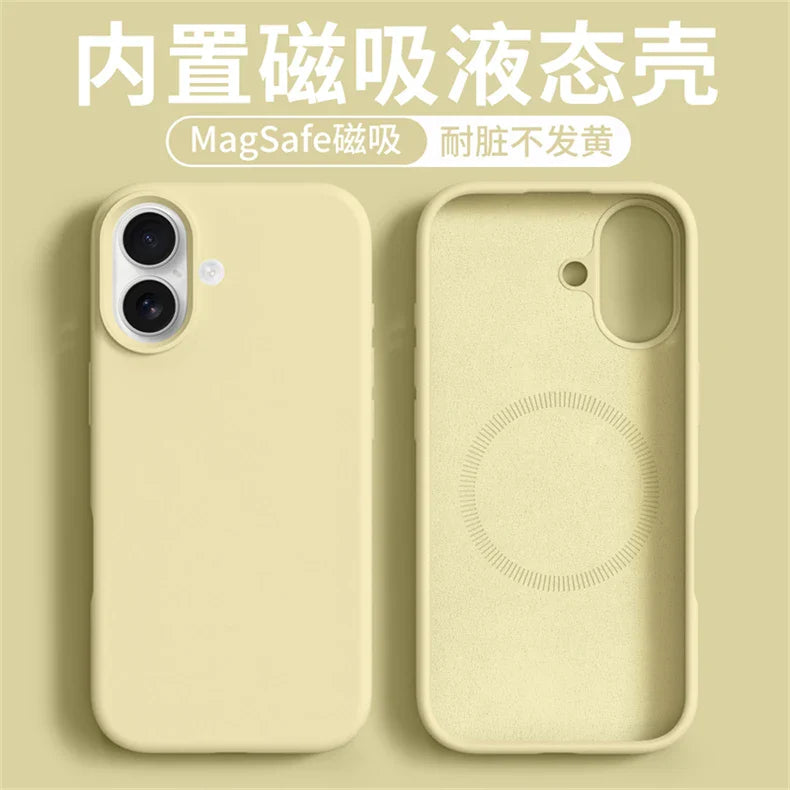 Magnetic Case For iPhone 17 Pro Max 17 Ari MagSafe Liquid Silicone Comfortable Feel Built in Flocking Protect Cover