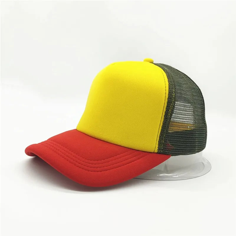 Unisex 5 Panel Trucker Hat For Adult Summer Net Baseball Cap Men