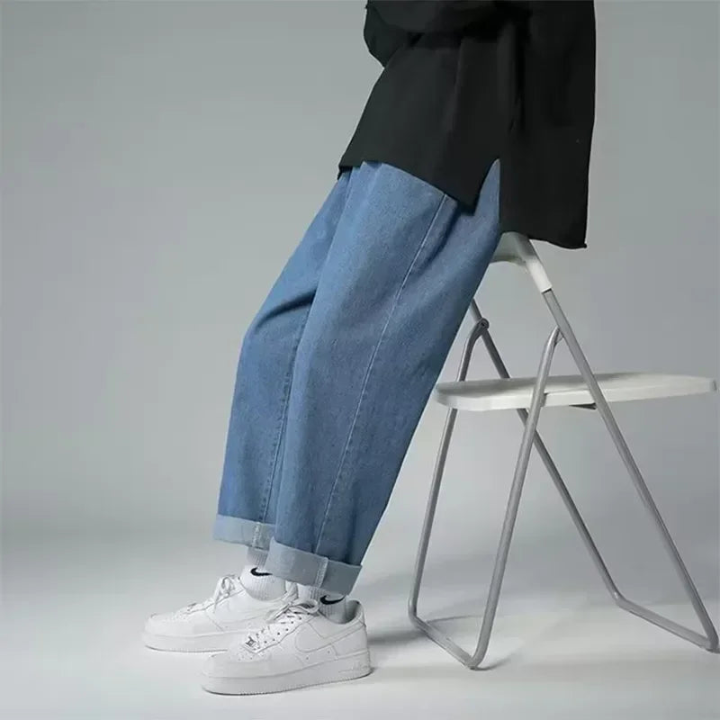 Jeans Men Wide Leg Cargo Pants Streetwear Baggy Men Korean Fashion Loose