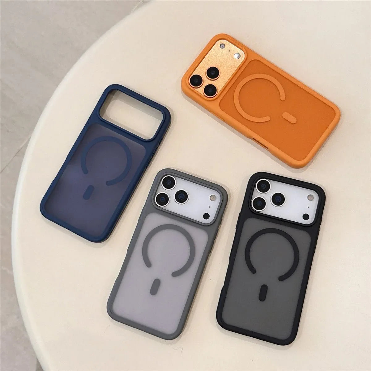 For IPhone 13 14 15 16Pro Max Convert To 17 Pro Max Case Support MagSafe Wireless Charging Frosted Magnetic Softshell Back Cover