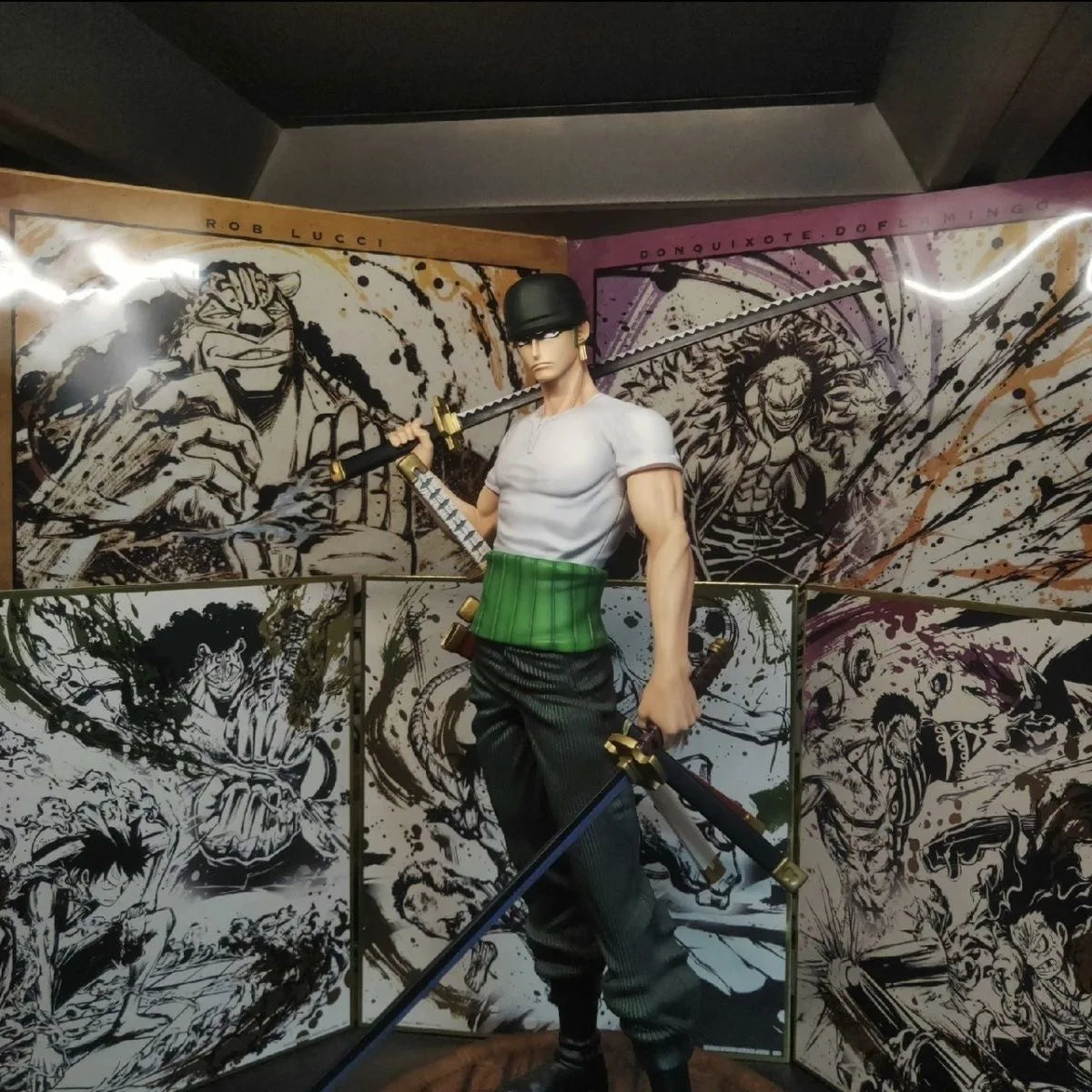 25cm/9.84in Anime One Piece Figure Roronoa Zoro Figure PVC Statue Collectible Model Toys Gifts