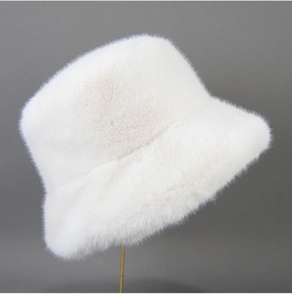 False Mink Fur Berets Elegant Women's Winter Caps New Design Fashion Artificial Fur Hats Knitted Warm False Mink Fur Beanies Hat