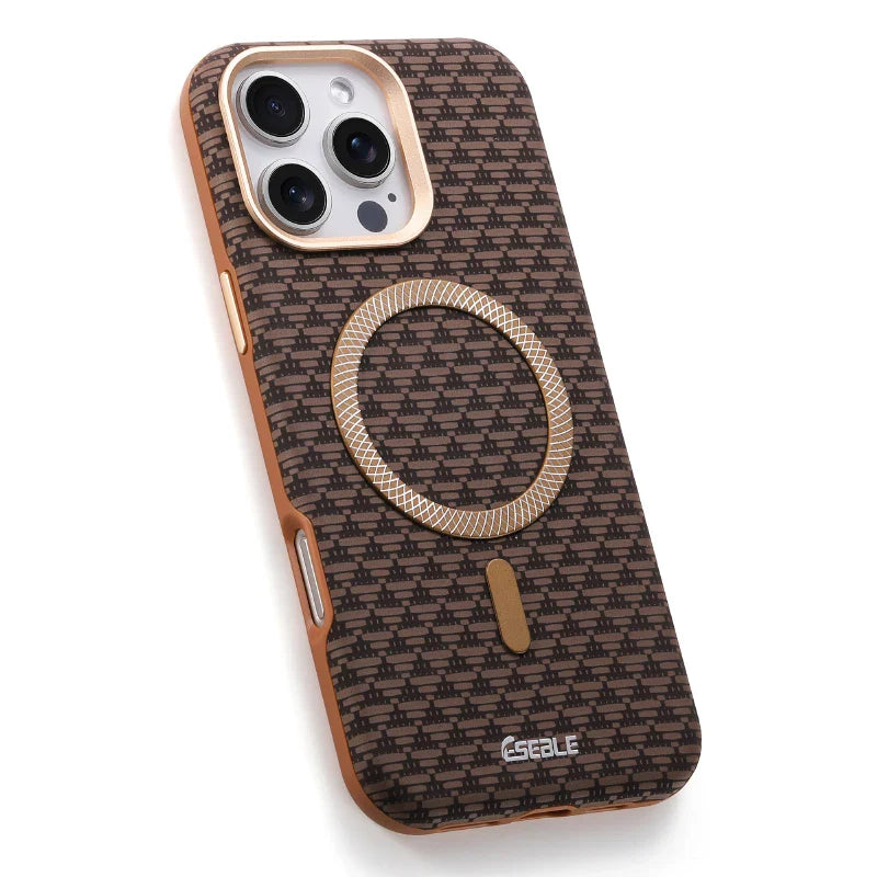 For Magsafe Magnetic Solid Color Triangle Pattern Phone Case for iPhone 17 Pro Max 15 13 14 16 Pro Max Bumper Back Cover